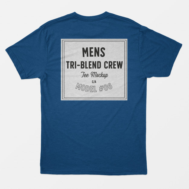 Mens Tri-Blend Crew Tee Mockup Psd