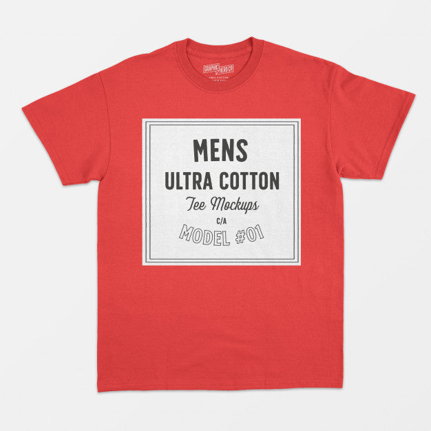Mens Ultra Cotton Tee Mockup 01 Psd
