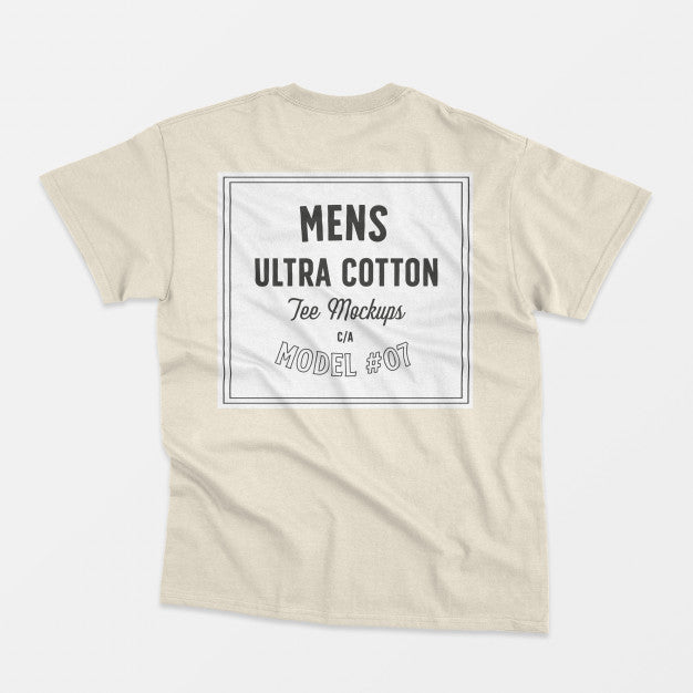 Mens Ultra Cotton Tee Mockup Psd