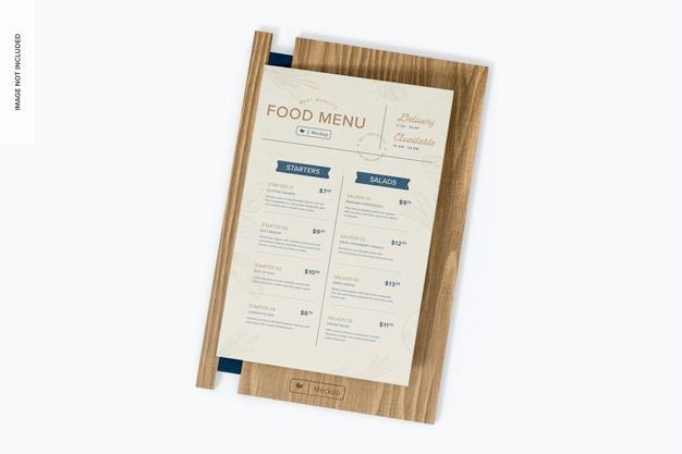 Menu Holder With Rubber Mockup Psd
