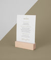 Menu Mock-Up With Wooden Stand Psd