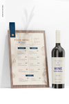Menu With Leather Loop Mockup, With Wine Psd