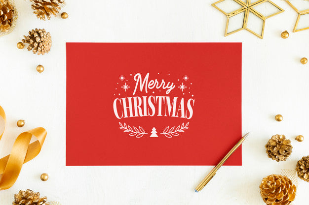 Merry Christmas Greeting Card Mockup Psd