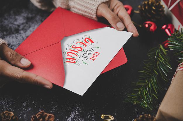 Merry Christmas Greeting Card Mockup Psd