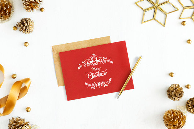 Merry Christmas Greeting Card Mockup Psd