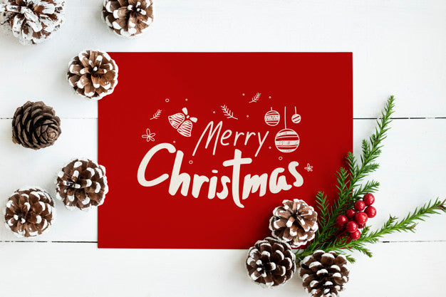 Merry Christmas Greeting Card Mockup Psd