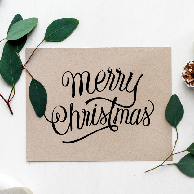 Merry Christmas Greeting Card Mockup Psd