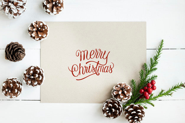 Merry Christmas Greeting Card Mockup Psd
