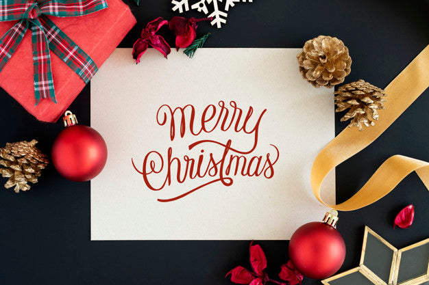 Merry Christmas Greeting Card Mockup Psd