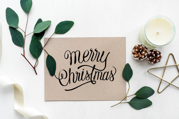 Merry Christmas Greeting Card Mockup Psd