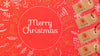 Merry Christmas Labels With Traditional Festive Background Psd