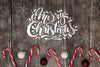 Merry Christmas Message Beside Candy Cane Psd