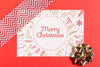 Merry Christmas Mock-Up Paper With Bow And Ribbon Psd