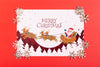 Merry Christmas Mock-Up Paper With Cute Silver Snowflakes Psd