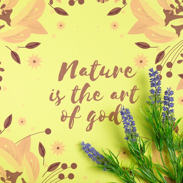 Message About Nature On Paper Sheet With Lavender Beside Psd