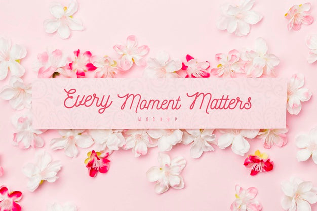 Message Mockup Surrounded By Jasmine Flowers Psd