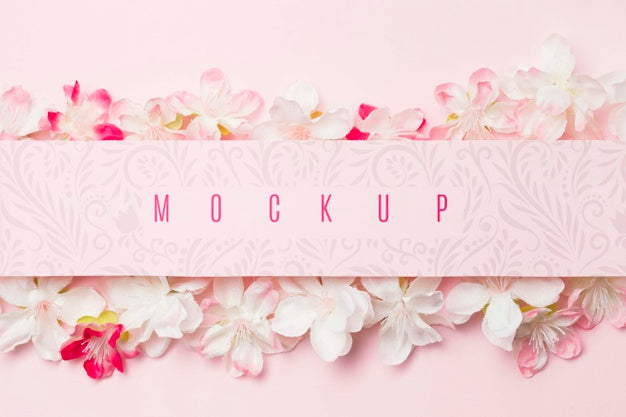 Message Mockup Surrounded By Jasmine Flowers Psd