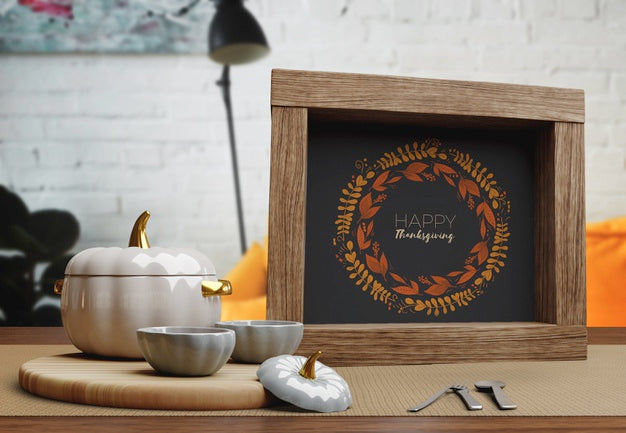 Message On Wood Frame For Thanksgiving Day Psd