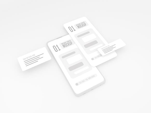 Messaging Conversation Concept On Mobile Phone Mockup Psd