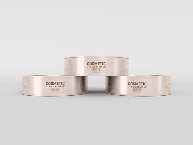 Metal Cosmetic Container Mockup Psd