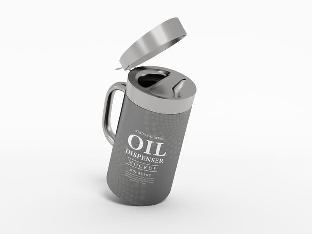 Metal Flip Cover Oil Dispenser Bottle Mockup Psd