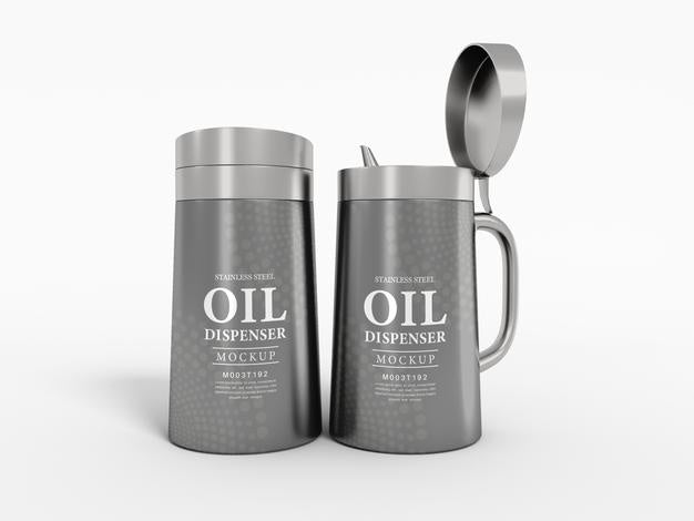 Metal Flip Cover Oil Dispenser Bottle Mockup Psd