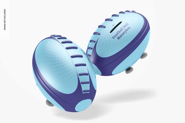 Metal Football Ball Moneyboxes Mockup Psd