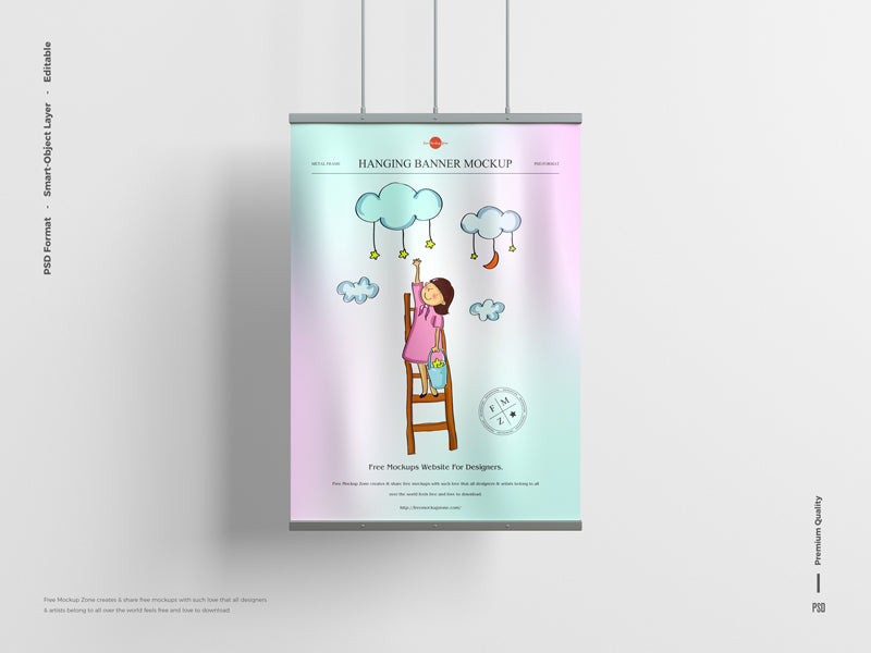 Metal Frame Hanging Banner Mockup