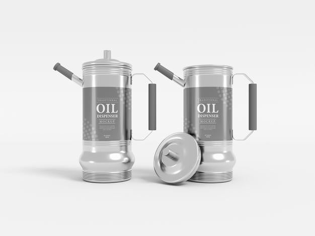 Metal Oil Bottle Dispenser Packaging Mockup Psd