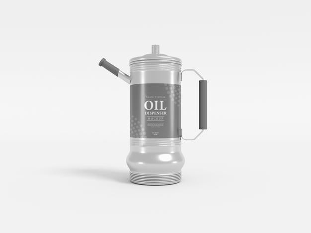 Metal Oil Bottle Dispenser Packaging Mockup Psd