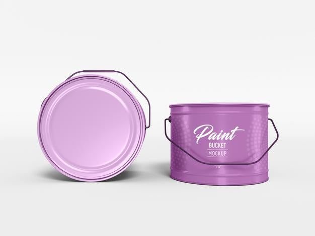 Metal Paint Bucket Packaging Mockup Psd
