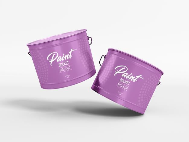 Metal Paint Bucket Packaging Mockup Psd