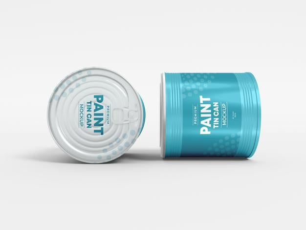 Metal Paint Tin Can Packaging Mockup Psd