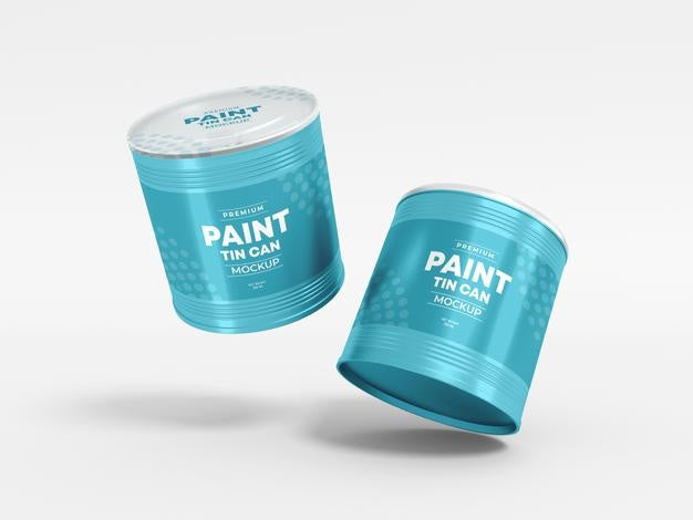 Metal Paint Tin Can Packaging Mockup Psd
