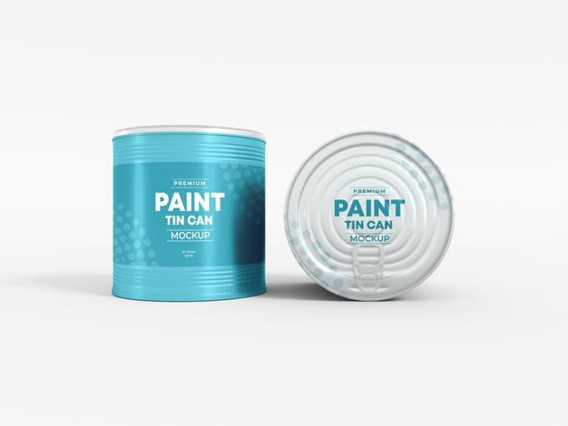 Metal Paint Tin Can Packaging Mockup Psd