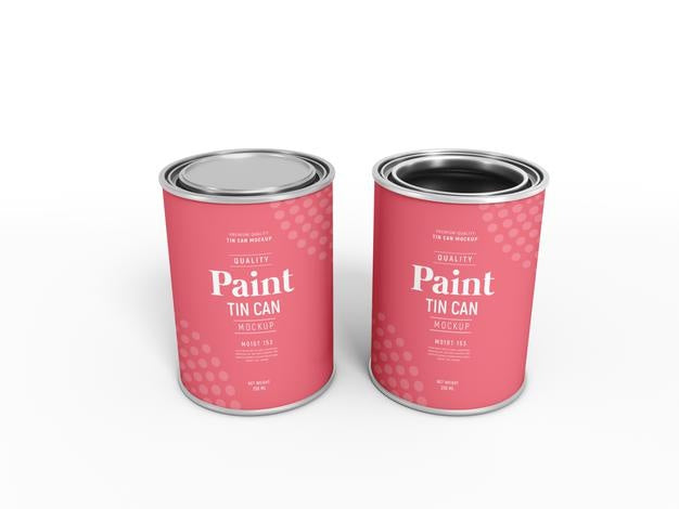 Metal Paint Tin Can Packaging Mockup Psd