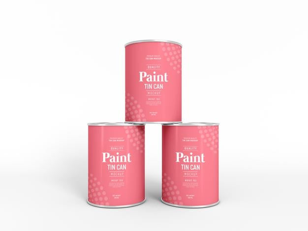 Metal Paint Tin Can Packaging Mockup Psd
