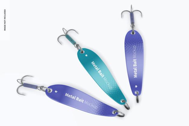 Metal Spoon Bait Set Mockup Psd