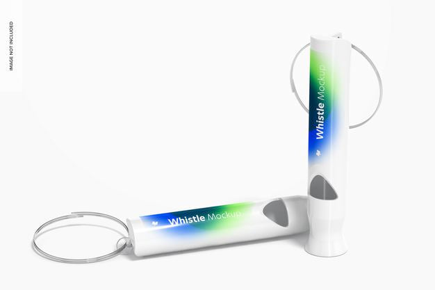 Metal Whistles Mockup, Right View Psd