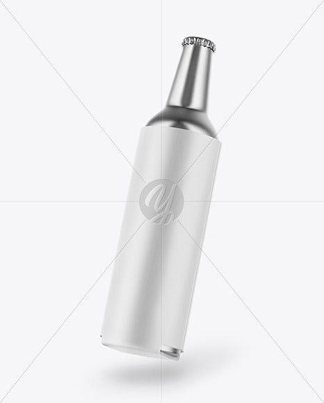 Metallic Drink Bottle W/ Holder Mockup
