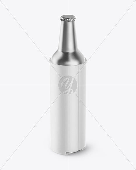 Metallic Drink Bottle W/ Holder Mockup