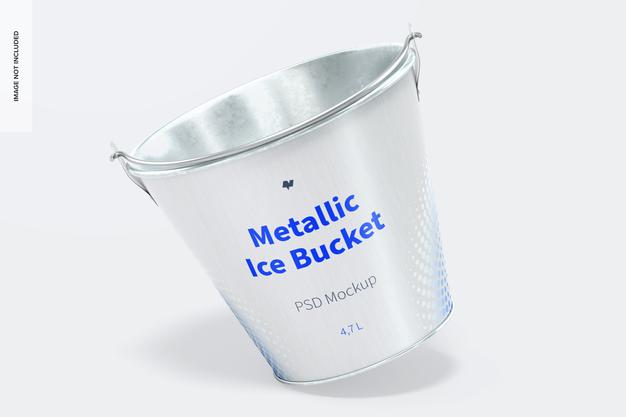 Metallic Ice Bucket Mockup Psd