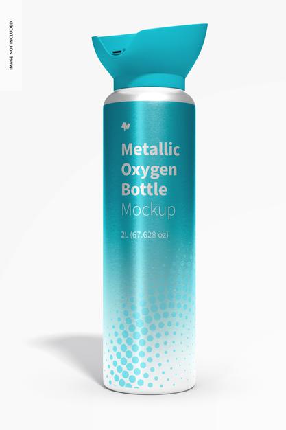 Metallic Oxygen Bottle Mockup Psd