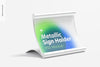 Metallic Table Sign Holder Mockup, Right View Psd