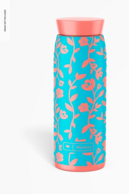 Metallic Thermo Mockup, Front View Psd