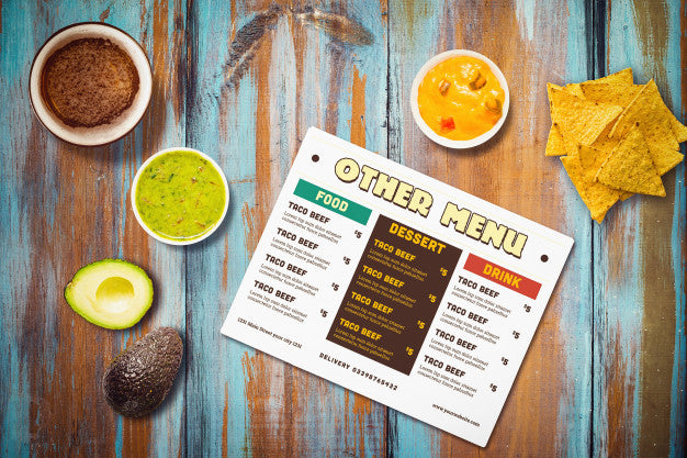 Mexican Restaurant Menu Mock-Up Psd