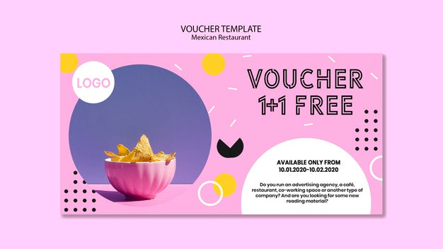 Mexican Restaurant Voucher Template Psd
