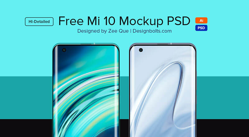 Mi 10 Mockup Psd & Ai