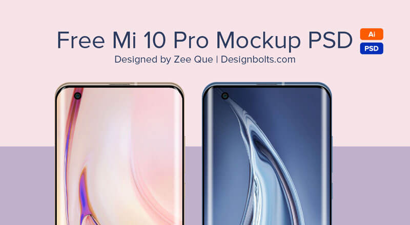 Mi 10 Pro Mockup Psd & Ai