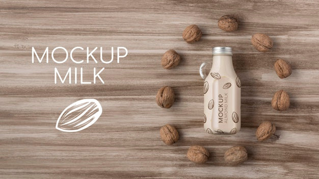 Milk Bottle Concept Mock-Up Psd